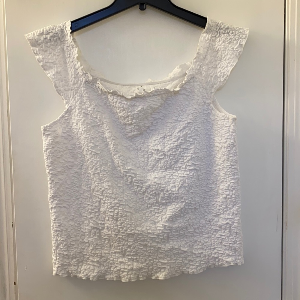 Texture tank top, white